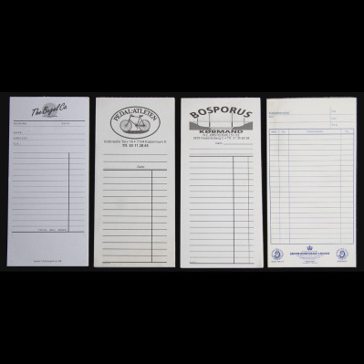 Regningsblokke med logo tryk