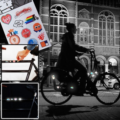 SELVLYSENDE REFLEX CYKEL TATOVERINGER MED LOGO TRYK