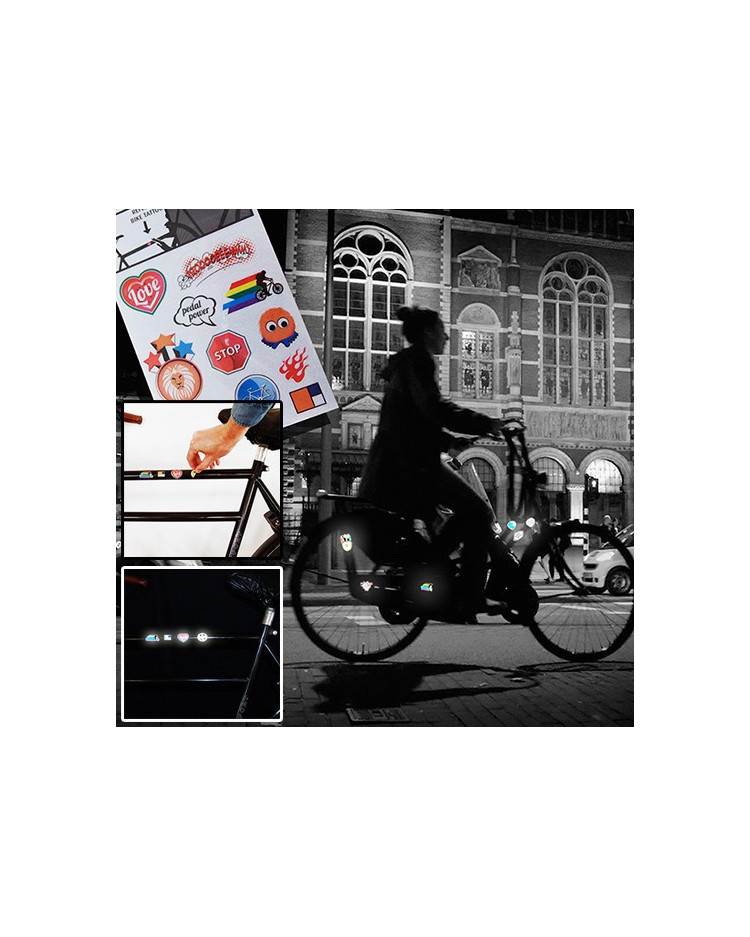SELVLYSENDE REFLEX CYKEL TATOVERINGER MED LOGO TRYK SELVLYSENDE REFLEX CYKEL TATOVERINGER MED LOGO TRYK