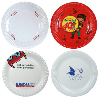 Paptallerkner med reklame logo tryk