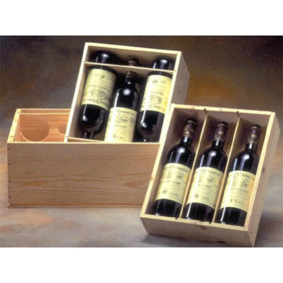 Vin emballage i træ med logo tryk