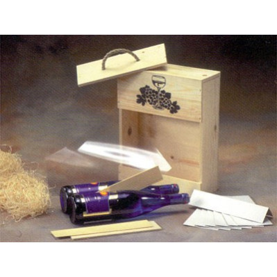 Vin emballage i træ med logo tryk