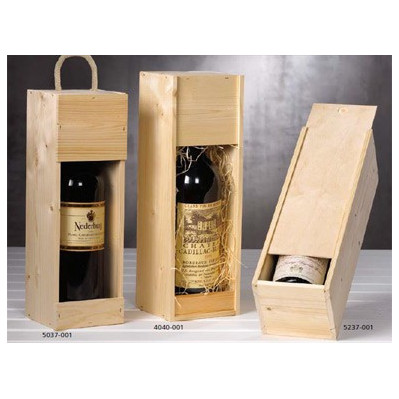 Vin emballage i træ med logo tryk