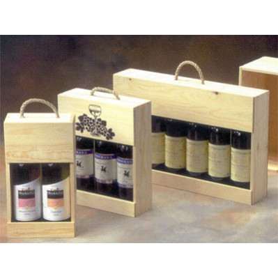 Vin emballage i træ med logo tryk