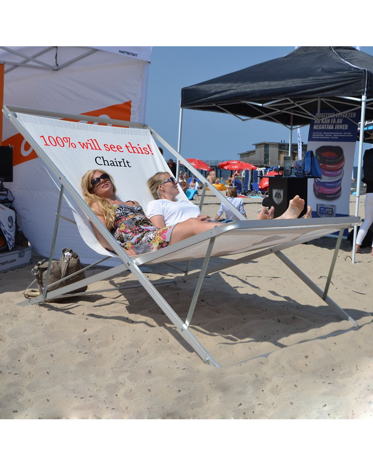 Gigantisk strandstol med logo tryk