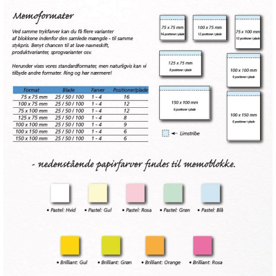 Memoblokke med logo tryk