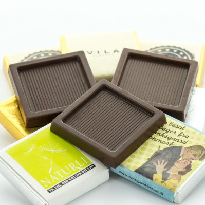 Chokolade kvadrater med reklame tryk
