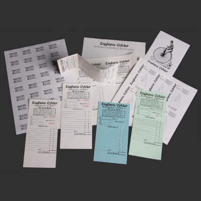 Reparations sedler med logo tryk