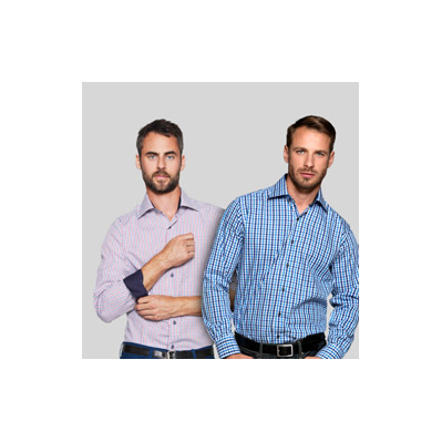 Skjorter med kontrast med tryk og broderi
