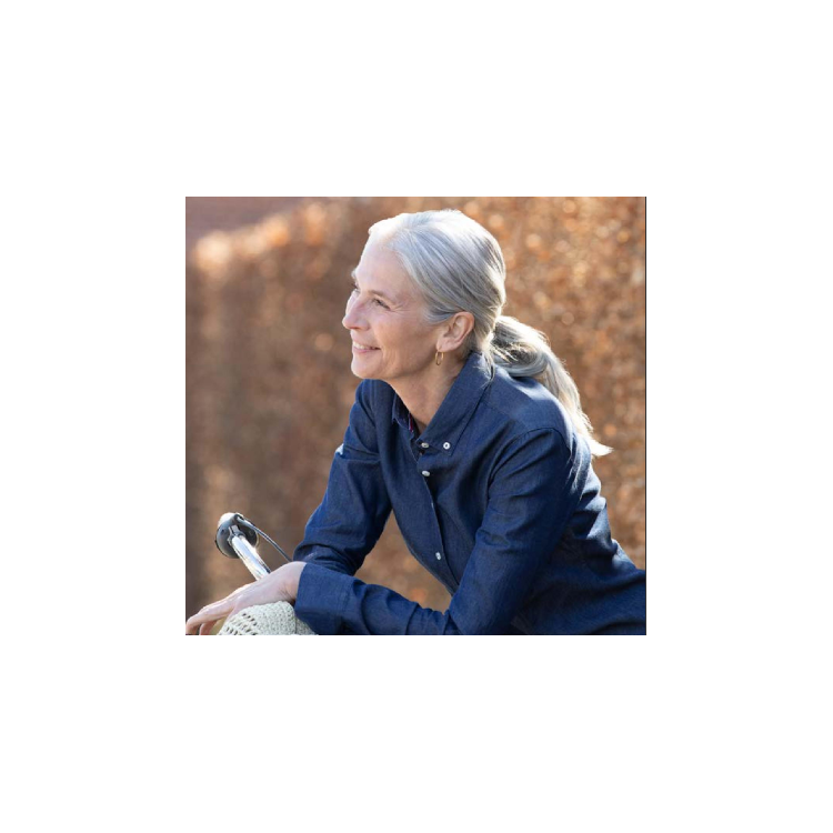 Dameskjorte med tryk og broderi, kvindeskjorte, tøj til kvinder