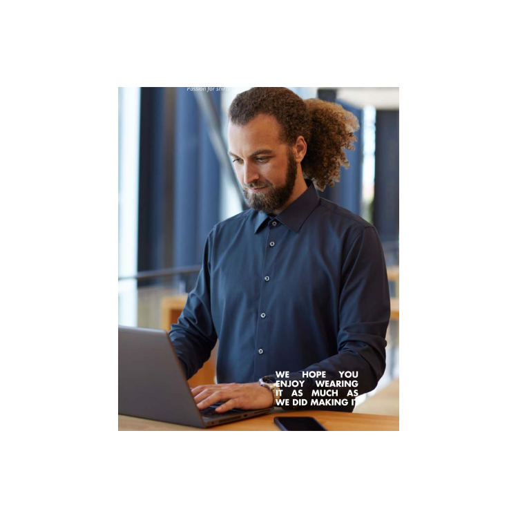 Business skjorte med tryk og broderi, herreskjorte, firmaskjorte