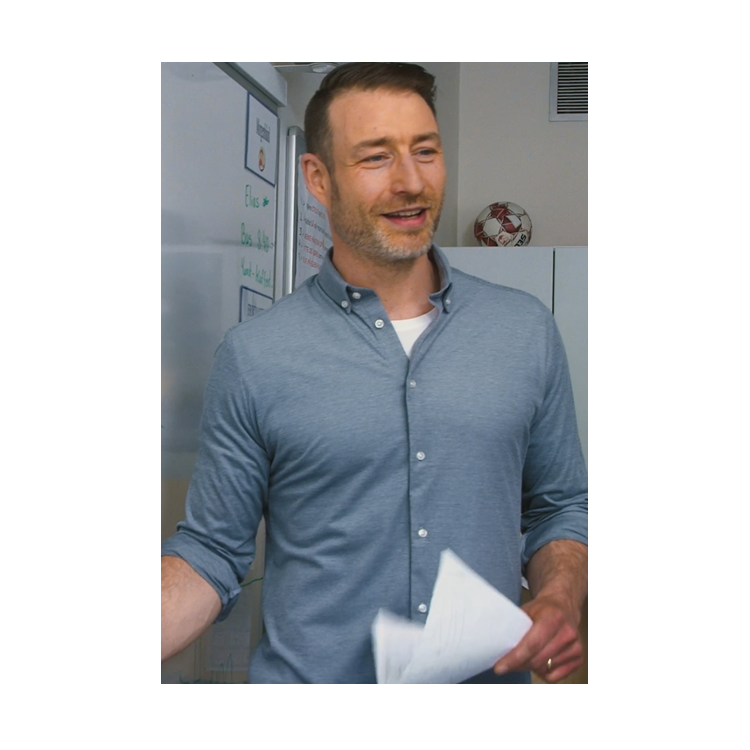 Casualskjorte med tryk og broderi, klassisk skjorte, uniformsskjorte