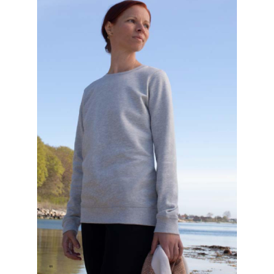 Klassisk sweatshirts med rund hals med reklametryk og broderi