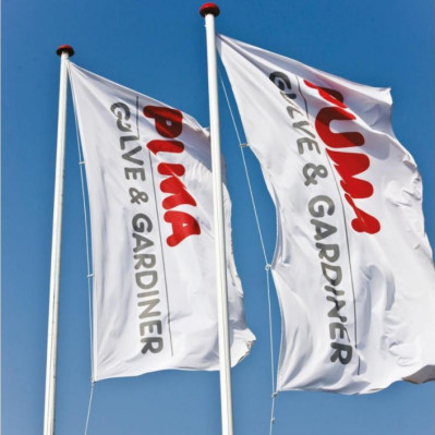 Sports flag med logo og tryk