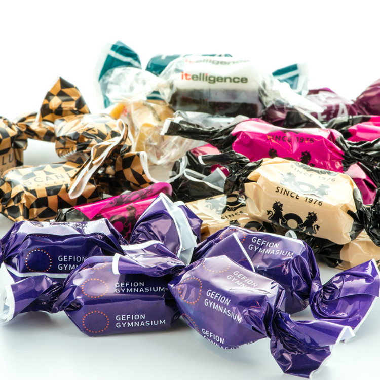 karameller med logo, karameller, reklamekarameller, reklameslik