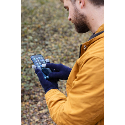 Touch handsker til smartphone i akryl med taktile fingre med logo og tryk udendørs