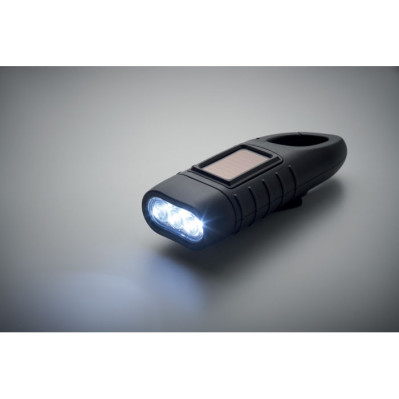 Solcelle lommelygte set forfra