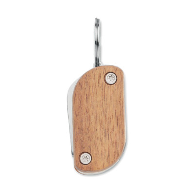 Multiværktøj set lukket med træhåndtag