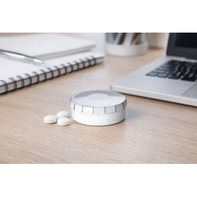 Sukkerfri mintpastiller i æske med logo og tryk