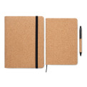 Genopfyldelig A5-notesbog i kork set forfra