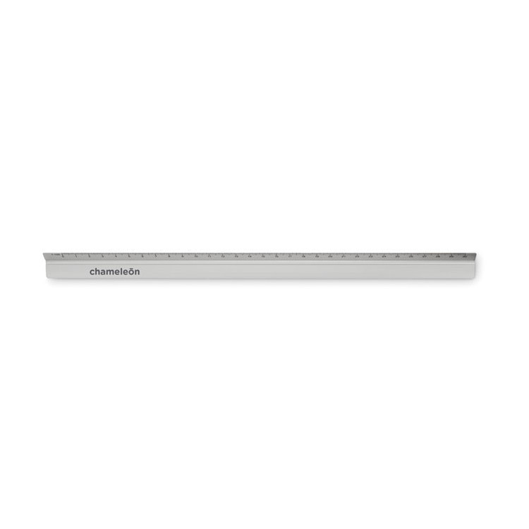Trekantslineal i aluminium 30 cm med målestok med logo og tryk