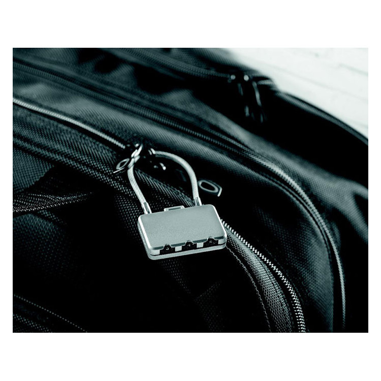 Bagagelås monteret på kuffert – detalje