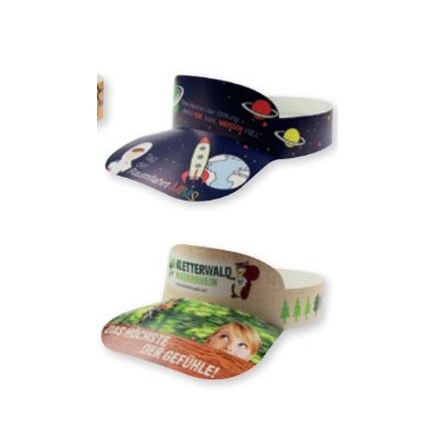 Masker og hatte i pap med reklame logo tryk