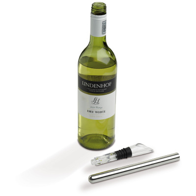 Elegant køleelement til vinflasker med logo og tryk