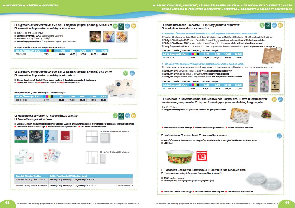 Servietter med logo tryk kataloget