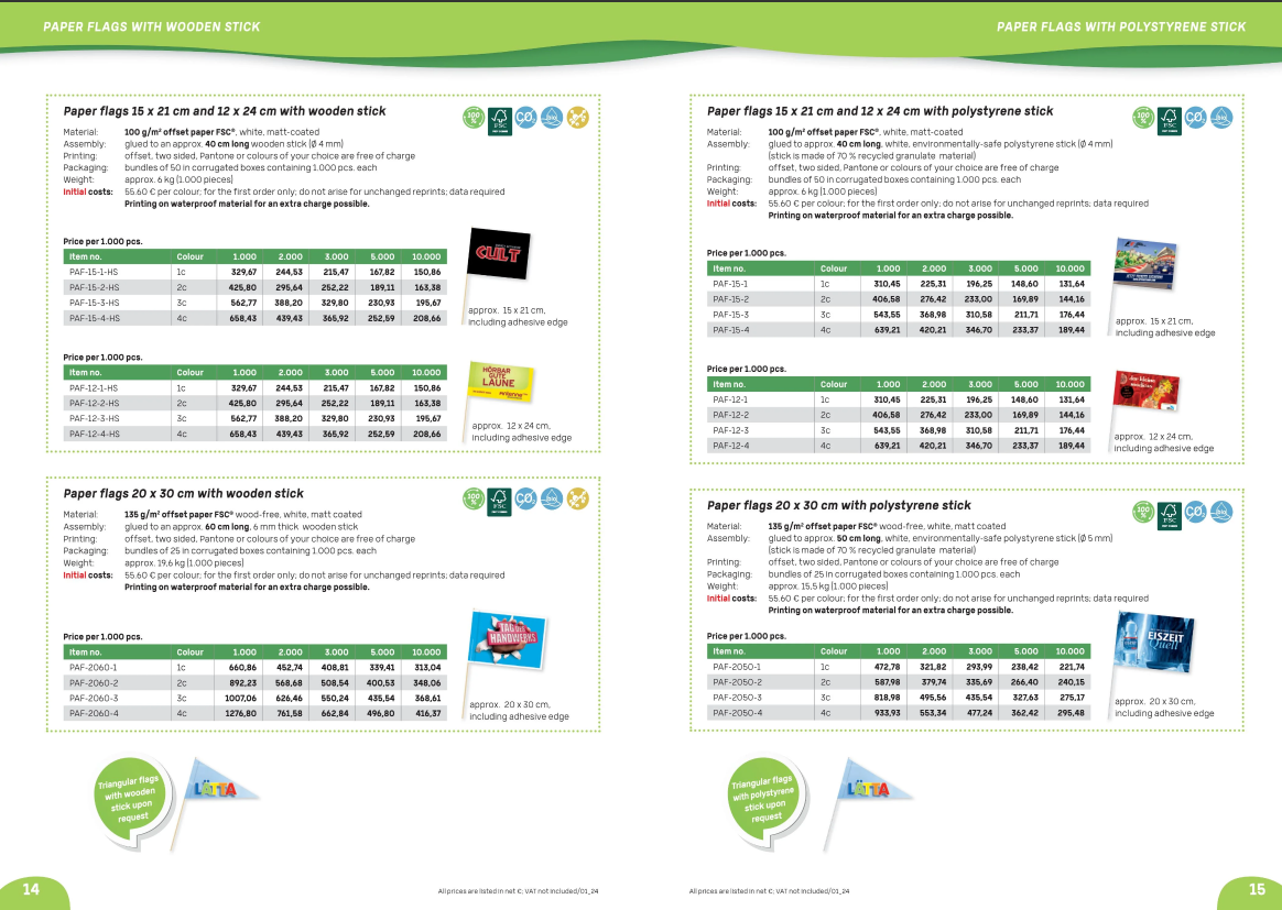 flag med tryk katalog