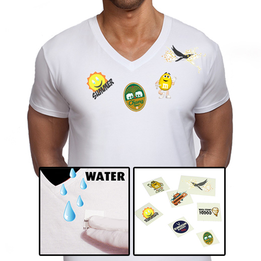 TEKSTIL TATOVERINGER MED REKLAME LOGO TRYK