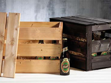 Ølkasser i træ med logo tryk