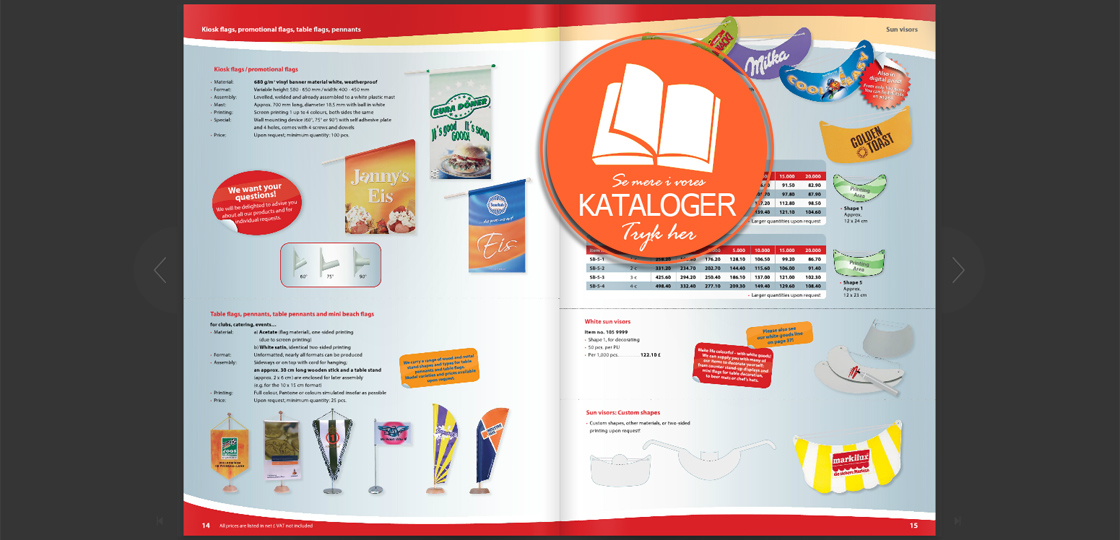 Kiosk- & isflag med logo tryk