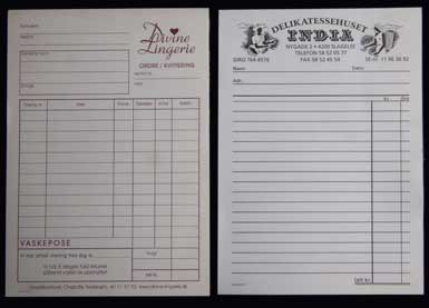 A5 regningsblokke med logo tryk